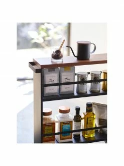 Yamazaki Chariot de rangement noir Tower, larg. 48 x long. 81 cm -Cuisine Soldes 2022 Chariot de rangement noir Tower 7