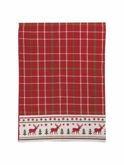 Villa D'Este Home Tivoli Chemin de table Noël Tartan Reindeer, larg. 33 x long. 178 cm -Cuisine Soldes 2022 Chemin de table Noel Tartan Reindeer 2