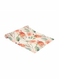 Magma Chemin de table coton imprimé fleurs Mongabay, larg. 40 x long. 145 cm