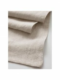 Chemin de table en lin beige Olga, larg. 40 x long. 140 cm -Cuisine Soldes 2022 Chemin de table en lin beige Olga 1