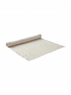 Chemin de table en lin beige/blanc crème Alina, larg. 40 x long. 140 cm