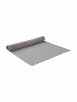 Chemin de table en lin gris clair Olga, larg. 40 x long. 140 cm