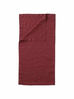Chemin de table pur lin rouge Pembroke, larg. 40 x long. 150 cm