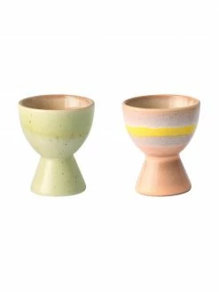 HKliving Coquetier artisanal rétro 70's, 4 élém., Ø 5 x haut. 6 cm -Cuisine Soldes 2022 Coquetier artisanal retro 70s 4 elem 3