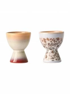 HKliving Coquetier artisanal rétro 70's, 4 élém., Ø 5 x haut. 6 cm -Cuisine Soldes 2022 Coquetier artisanal retro 70s 4 elem 4