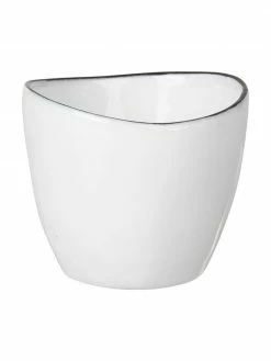 Broste Copenhagen Coquetier en porcelaine bord noir fait main Salt, 4 pièces, Ø 5 x haut. 4 cm