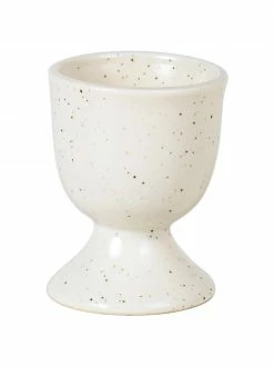 Broste Copenhagen Coquetier rustique grès cérame faite main blanc crème Nordic Vanilla, 2 pièces, Ø 5 cm x haut. 6 cm