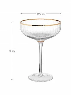 Coupe à champagne avec bord doré Golden Twenties, 400 ml, 2 pièces, Ø 13 x haut. 19 cm, 400 ml -Cuisine Soldes 2022 Coupe a champagne avec bord dore Golden Twenties 400 ml 2 pieces 2