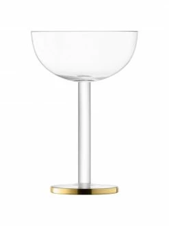Lsa International Coupe à champagne soufflée bouche avec bord doré Luca, 2 pièces, Ø 11 x haut. 15 cm, 200 ml