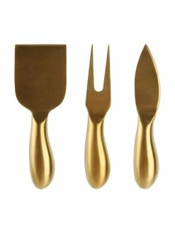 Couteau à fromage doré Fromage, 3 élém., long. 13 cm