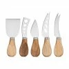 Andrea House Couteaux à fromage argentés avec manche en bois Frija, 5 élém., Lot de différentes tailles -Cuisine Soldes 2022 Couteaux a fromage argentes avec manche en bois Frija 5 elem