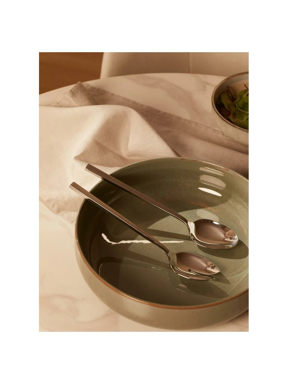 Westwing Collection Couvert à salade argenté pollisage haute brillance Shine, 2 élém., Long. 24 cm 4 Westwing Collection Couvert à salade argenté pollisage haute brillance Shine, 2 élém., Long. 24 cm – Image 2