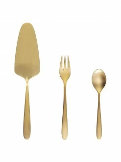 Couverts à gâteau dorés Tulip, 6 personnes (13 élém.), Lot de différentes tailles