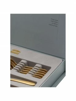 Couverts &agrave; g&acirc;teau dor&eacute;s Tulip, 6&nbsp;personnes (13&nbsp;&eacute;l&eacute;m.), Lot de différentes tailles -Cuisine Soldes 2022 Couverts a gateau dores Tulip 6 personnes 13 elem 4