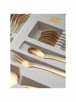 Couverts &agrave; g&acirc;teau dor&eacute;s Tulip, 6&nbsp;personnes (13&nbsp;&eacute;l&eacute;m.), Lot de différentes tailles -Cuisine Soldes 2022 Couverts a gateau dores Tulip 6 personnes 13 elem 5