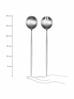 Couverts à salade acier inoxydable argenté Bologne, 2 élém., Long. 30 cm -Cuisine Soldes 2022 Couverts a salade acier inoxydable argente Bologne 2 elem 2