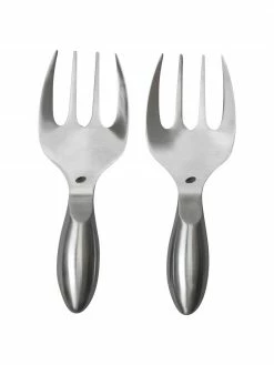 By On Couverts à salade argentés en acier inoxydable Insalata, set de 2 pièces, long. 26 cm