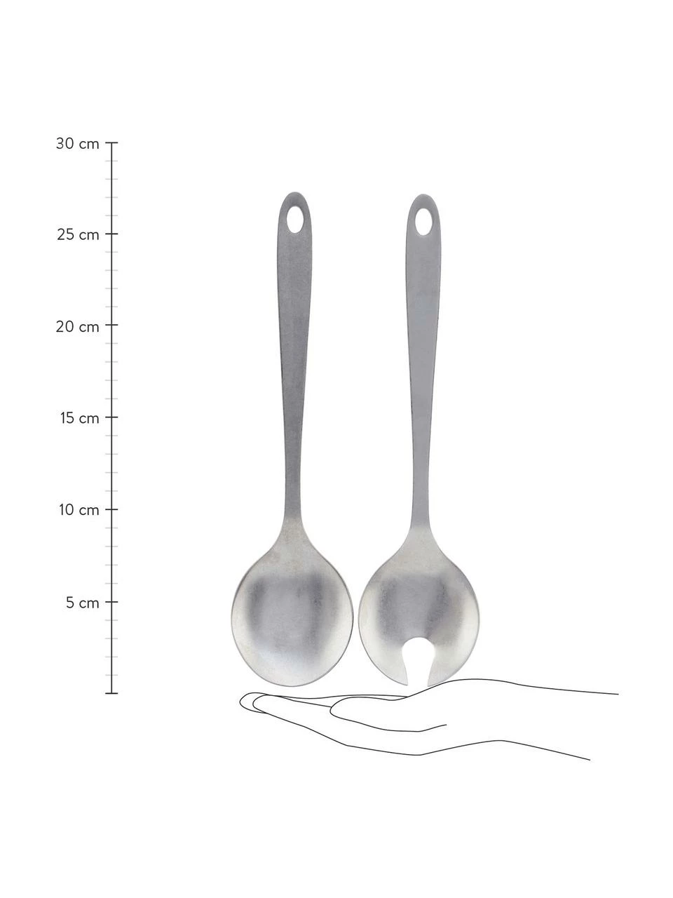 Couverts à salade argentés finition mate Daily, 2 élém., long. 27 cm 5 Couverts à salade argentés finition mate Daily, 2 élém., long. 27 cm – Image 3