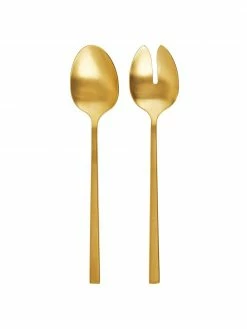 Westwing Collection Couverts à salade doré brossé mat Shine, 2 élém., Long. 24 cm