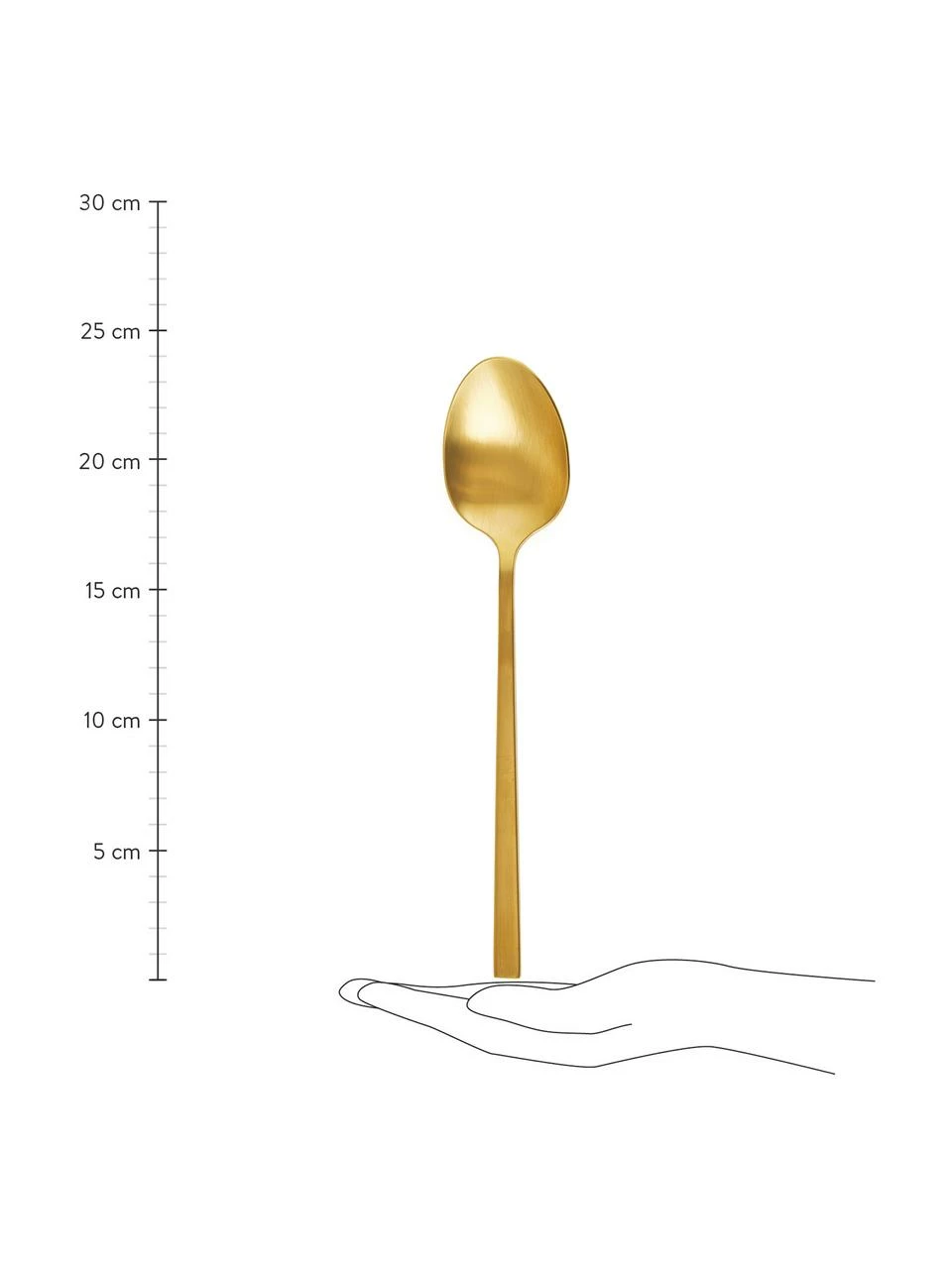 Westwing Collection Couverts à salade doré brossé mat Shine, 2 élém., Long. 24 cm 7 Westwing Collection Couverts à salade doré brossé mat Shine, 2 élém., Long. 24 cm – Image 5