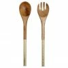 Ladelle Couverts à salade en bois d'acacia poignée dorée Oasis, 2 élém., long. 34 cm -Cuisine Soldes 2022 Couverts a salade en bois dacacia poignee doree Oasis 2 elem