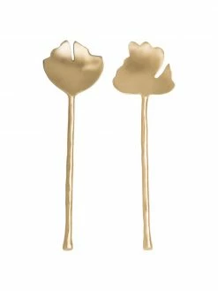 Urban Nature Culture Couverts à salade en or Leaves, 2 élém., larg. 6 x long. 28 cm