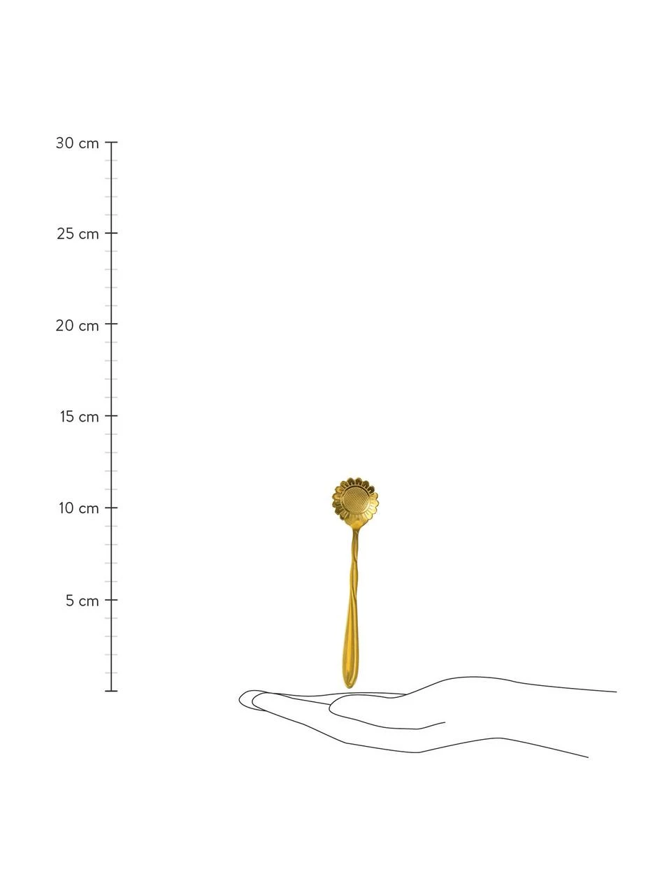 Cuillères à café dorées Flower, 6 élém., long. 12 cm 5 Cuillères à café dorées Flower, 6 élém., long. 12 cm – Image 3