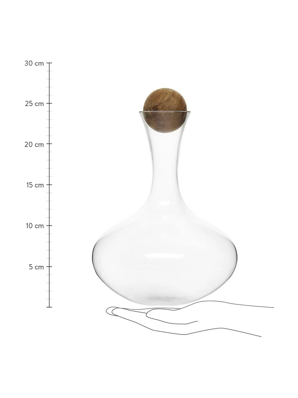 Décanteur soufflé bouche avec bouchon en bois Eden, 2 L, haut. 27 cm, 2 l 5 Décanteur soufflé bouche avec bouchon en bois Eden, 2 L, haut. 27 cm, 2 l – Image 3