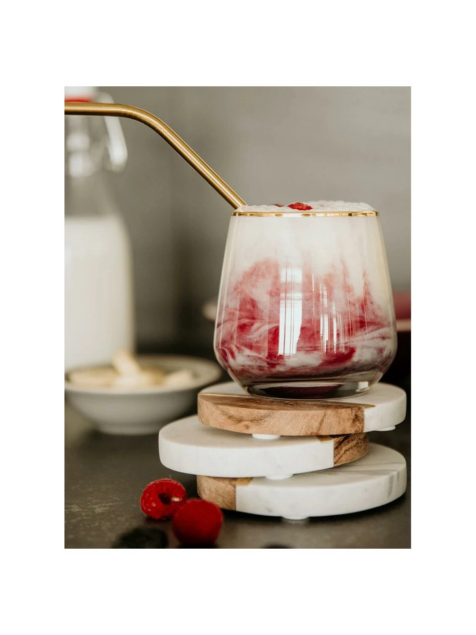 Dessous de verre marbre Luxory Kitchen, 4 pièces, Ø 10 x haut. 2 cmDisponibilité limitée 4 Dessous de verre marbre Luxory Kitchen, 4 pièces, Ø 10 x haut. 2 cmDisponibilité limitée – Image 2