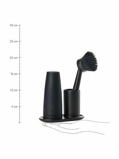 Zone Distributeur de d&eacute;tergent avec brosse &agrave; vaisselle Plain, 3&nbsp;&eacute;l&eacute;m., larg. 15 x prof. 8 cm -Cuisine Soldes 2022 Distributeur de detergent avec brosse a vaisselle Plain 3 elem 2