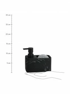 Andrea House Distributeur de savon aspect marbre avec éponge Galia, 2 élém., larg. 15 x haut. 14 cm -Cuisine Soldes 2022 Distributeur de savon aspect marbre avec eponge Galia 2 elem 5