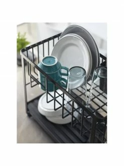 Yamazaki Égouttoir noir Tower, larg. 41 x long. 33 cm -Cuisine Soldes 2022 Egouttoir noir Tower 2