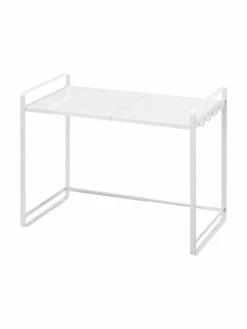 Yamazaki Étagère de cuisine coulissante blanche Tower, larg. 43-74 x haut. 50 cm -Cuisine Soldes 2022 Etagere de cuisine coulissante blanche Tower 3