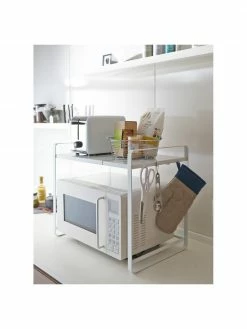 Yamazaki Étagère de cuisine coulissante blanche Tower, larg. 43-74 x haut. 50 cm -Cuisine Soldes 2022 Etagere de cuisine coulissante blanche Tower 5