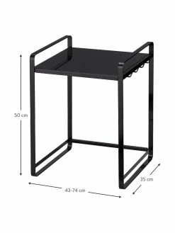 Yamazaki Étagère de cuisine coulissante noire Tower, larg. 43-74 x haut. 50 cm -Cuisine Soldes 2022 Etagere de cuisine coulissante noire Tower 2