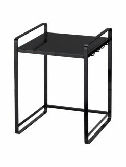 Yamazaki Étagère de cuisine coulissante noire Tower, larg. 43-74 x haut. 50 cm