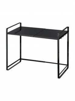 Yamazaki Étagère de cuisine coulissante noire Tower, larg. 43-74 x haut. 50 cm -Cuisine Soldes 2022 Etagere de cuisine coulissante noire Tower 3