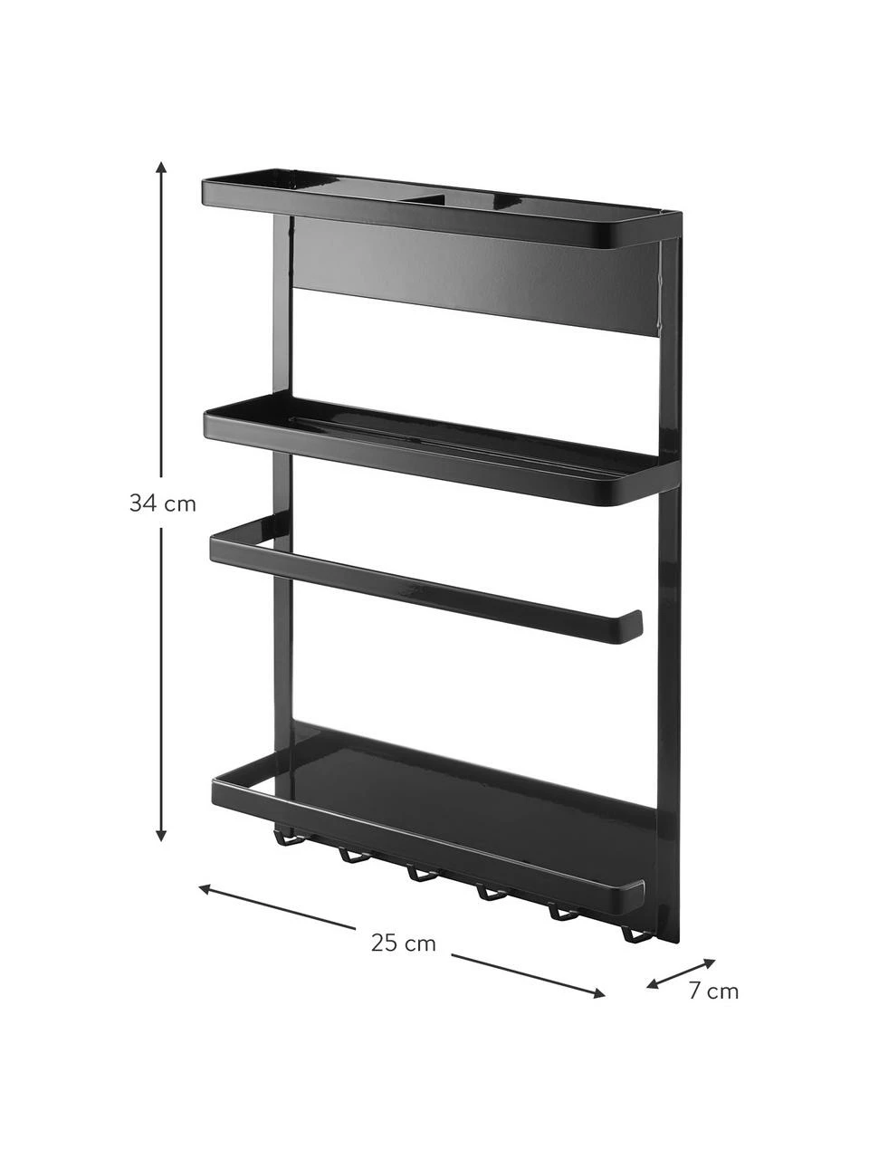 Yamazaki Étagère latérale magnétique noir Tower, larg. 25 x long. 34 cm 6 Yamazaki Étagère latérale magnétique noir Tower, larg. 25 x long. 34 cm – Image 4