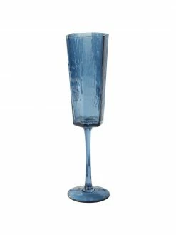 Flûte à champagne bleue Amory, 4 pièces, Ø 6 x haut. 26 cm, 230 ml