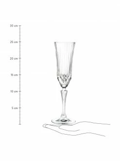 RCR Fl&ucirc;te &agrave; champagne en cristal Adagio avec relief, 6&nbsp;pi&egrave;ces, Ø 8 x haut. 25 cm, 180 ml -Cuisine Soldes 2022 Flute a champagne en cristal Adagio avec relief 6 pieces 2