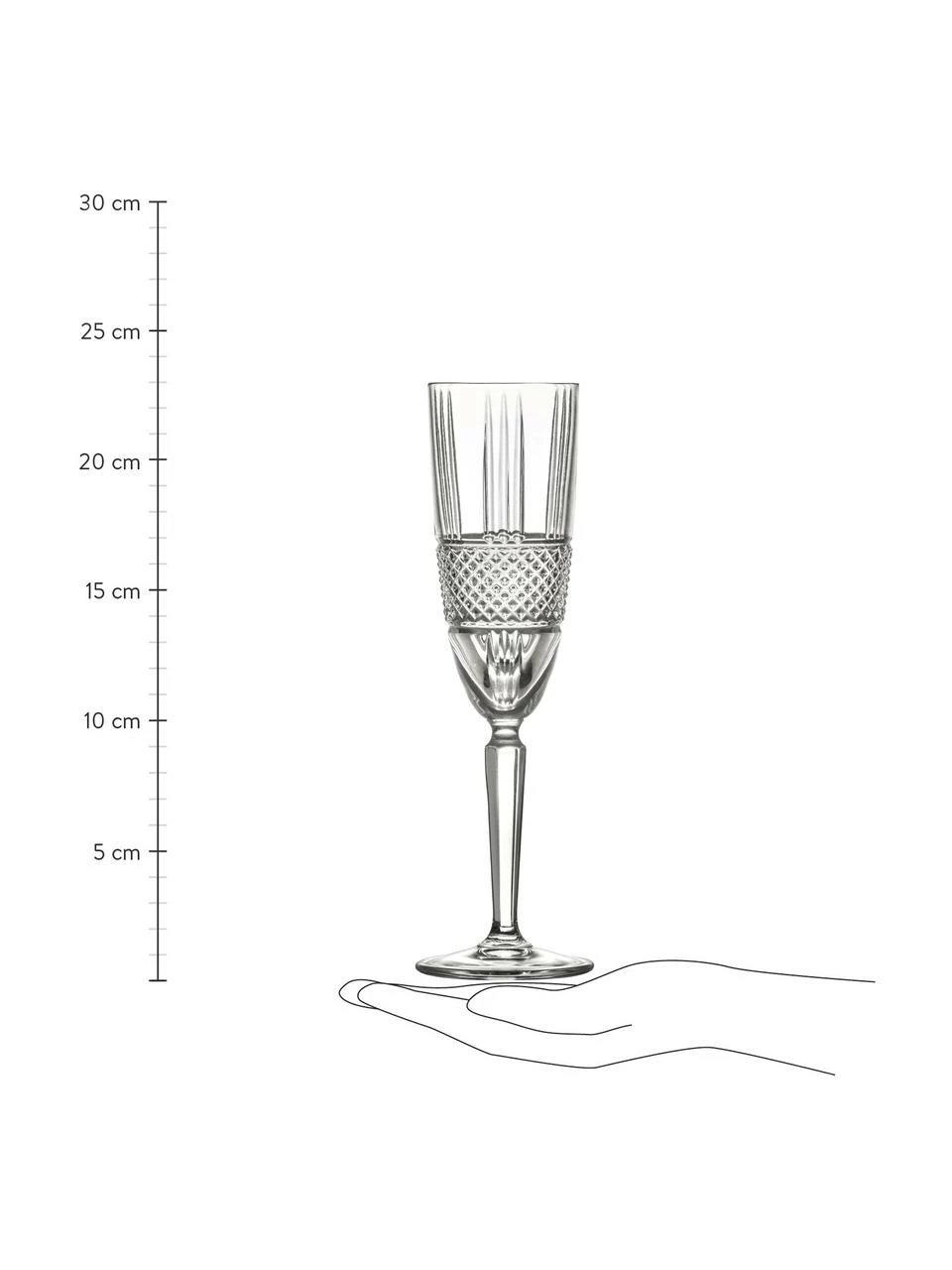 RCR Flûte à champagne en cristal brillant avec relief, 6 pièces, Ø 6 x 23 cm, 180 ml 5 RCR Flûte à champagne en cristal brillant avec relief, 6 pièces, Ø 6 x 23 cm, 180 ml – Image 3