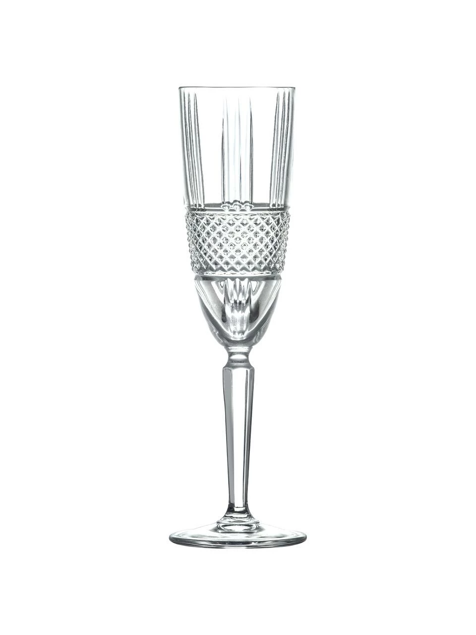 RCR Flûte à champagne en cristal brillant avec relief, 6 pièces, Ø 6 x 23 cm, 180 ml 3 RCR Flûte à champagne en cristal brillant avec relief, 6 pièces, Ø 6 x 23 cm, 180 ml