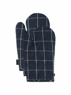 Ladelle Gants de four bleu marine Eco Check, 2 pièces, larg. 18 x long. 33 cm