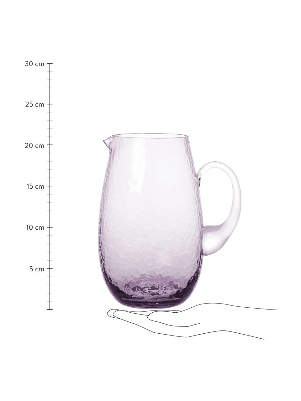 Broste Copenhagen Grand pichet soufflé bouche Hammered, 2 l, Ø 14 x haut. 22 cm, 2 L 5 Broste Copenhagen Grand pichet soufflé bouche Hammered, 2 l, Ø 14 x haut. 22 cm, 2 L – Image 3