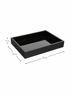 Westwing Collection Grand plateau noir brillant Hayley, larg. 24 x long. 33 cm -Cuisine Soldes 2022 Grand plateau noir brillant Hayley 2