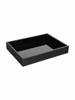 Westwing Collection Grand plateau noir brillant Hayley, larg. 24 x long. 33 cm