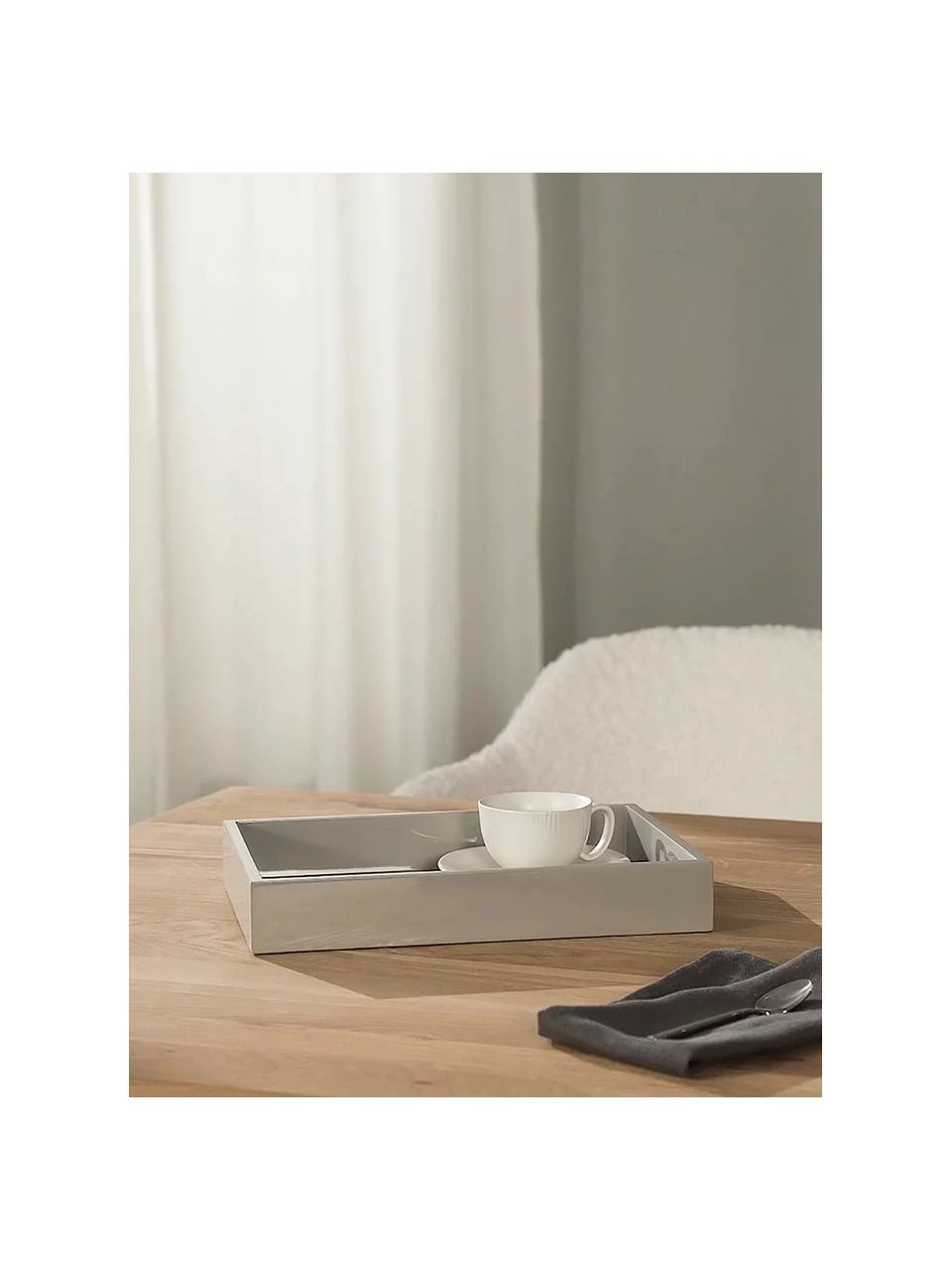 Westwing Collection Gtand plateau gris brillant Hayley, larg. 24 x long. 33 cm 4 Westwing Collection Gtand plateau gris brillant Hayley, larg. 24 x long. 33 cm – Image 2