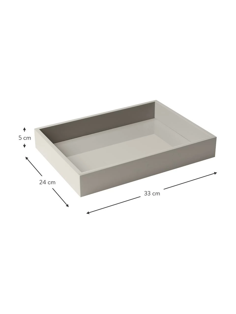 Westwing Collection Gtand plateau gris brillant Hayley, larg. 24 x long. 33 cm 5 Westwing Collection Gtand plateau gris brillant Hayley, larg. 24 x long. 33 cm – Image 3