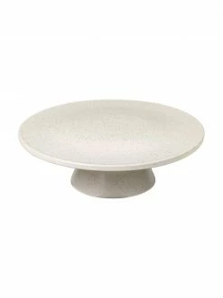 Broste Copenhagen Handgemachte Steingut-Tortenplatte Nordic Vanilla in Cremeweiß gesprenkelt, Ø 30 cm, Ø 30 x haut. 10 cm