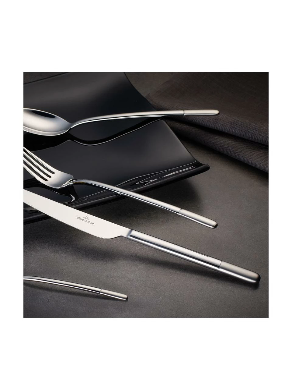 Villeroy & Boch Ménagère argentée Ella, 12 personnes (70 élém.), Lot de différentes tailles 4 Villeroy & Boch Ménagère argentée Ella, 12 personnes (70 élém.), Lot de différentes tailles – Image 2